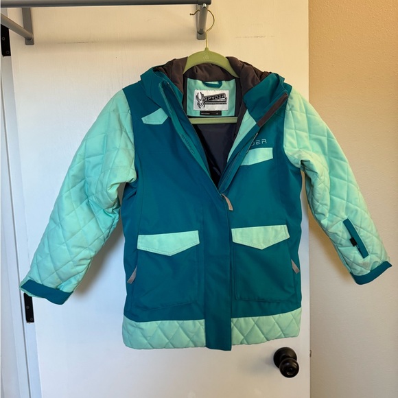 Spyder Girls Claire Jacket (10) Teal - Picture 2 of 13